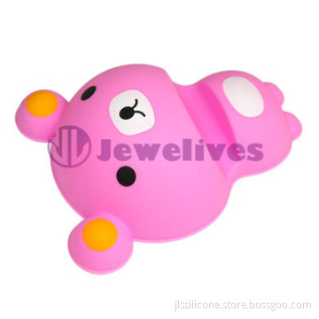 Pink Bear Shape Silicone Cell Phone Holder Smart Phone Stand 